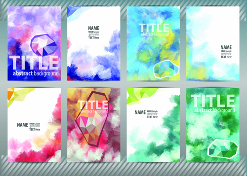 Best business flyers cover watercolor style vector 03