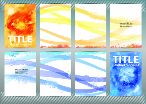 Best business flyers cover watercolor style vector 05