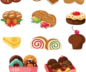 Biscuits and cakes set vector