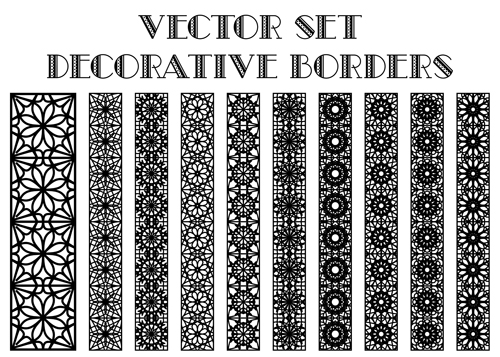 Black decorative border vector material
