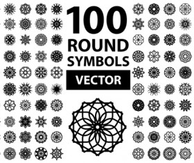 Black round icons symbols vector 01