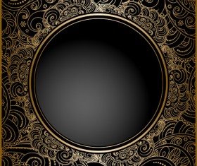 Black with golden vintage background art vector 02