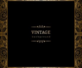 Black with golden vintage background art vector 03