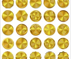 Blank gold badges vector material 01