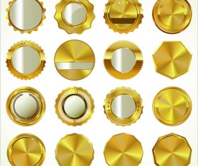 Blank gold badges vector material 02