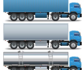 Blue big truck vector material