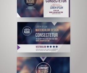 Blurred corporate business cards template vector 04