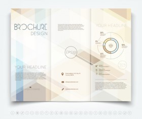 Bright brochure folding cover design vector 01