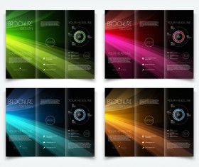 Bright brochure folding cover design vector 04