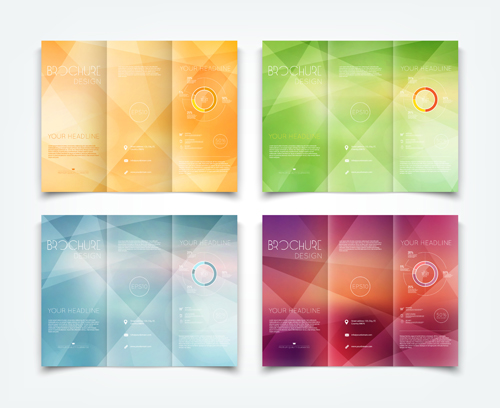 Bright brochure folding cover design vector 05