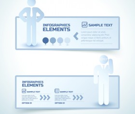 Business people and infographic elements banner