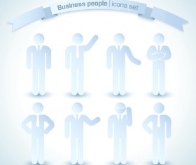 Business people white icons material 01