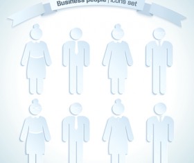 Business people white icons material 02