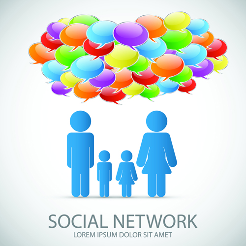 Business template social network vector design vector 02