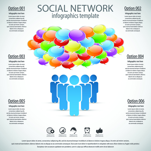 Business template social network vector design vector 03