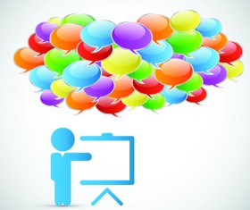 Business template social network vector design vector 07