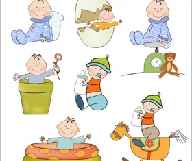 Cartoon baby clipart cute design 02