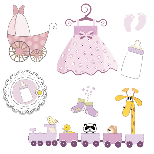 Cartoon baby clipart cute design 04