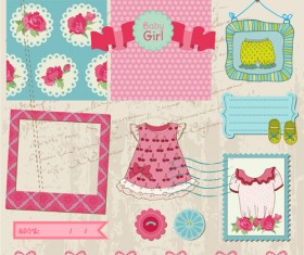 Cartoon style Scrapbook illustration vector set 01