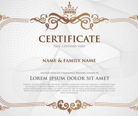 Certificate template with retro frame vector 03