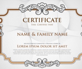 Certificate template with retro frame vector 04