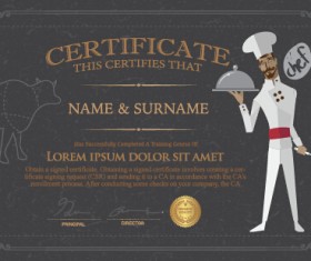 Chef certificate template vector