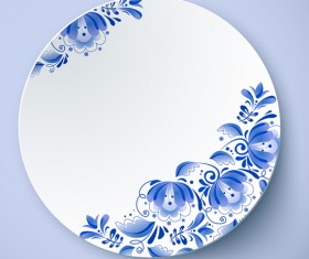 Chinese style blue and white porcelain vector
