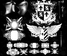 Classical heraldry ornaments vector material 01