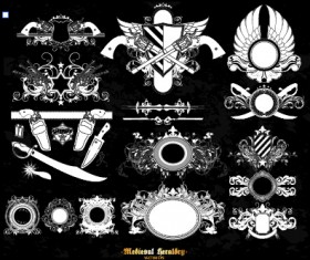 Classical heraldry ornaments vector material 05