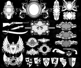 Classical heraldry ornaments vector material 07