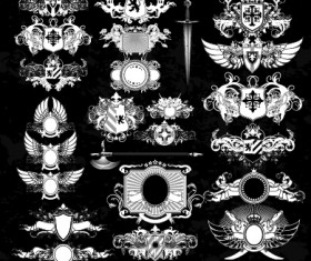 Classical heraldry ornaments vector material 08