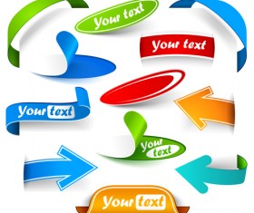 Color arrows sticker vector material 01