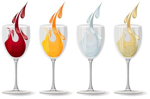 Colored Cocktails with cup vector