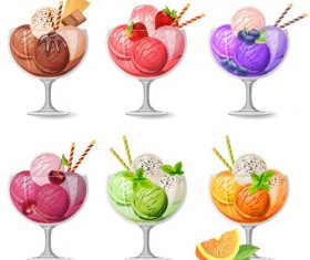 Colored Ice Cream vector graphics