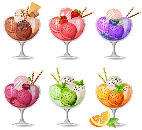 Colored Ice Cream vector graphics