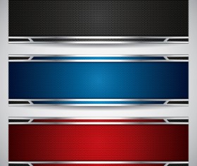 Colored metal banners vector design