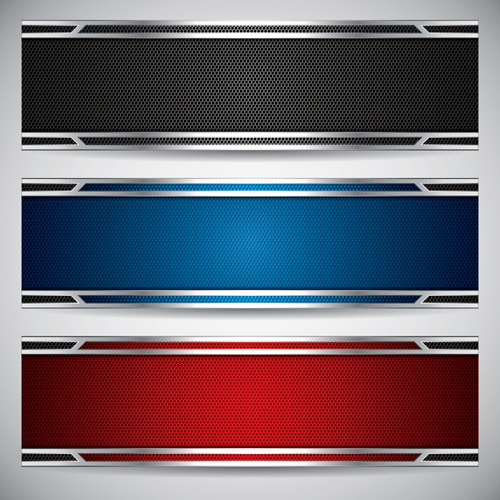 Colored metal banners vector design