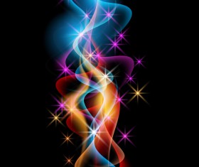 Colored smoke with stars vector