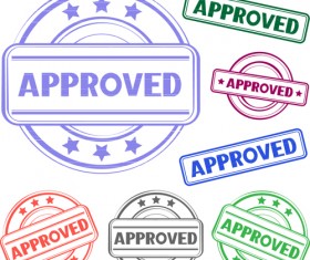 Colored stamp vectors material 03