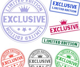 Colored stamp vectors material 04