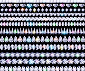 Colorful diamonds borders vector material 02