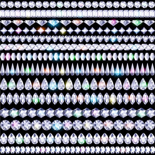Colorful diamonds borders vector material 02