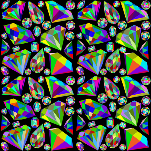 Colorful diamonds seamless pattern vector graphics
