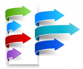 Colour arrows bookmarks vector graphics