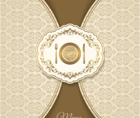 Creative menu vintage floral style vector