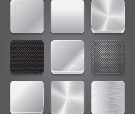 Creative metal textures icons set