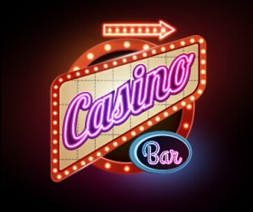 Creative neon advertising sign vector 02