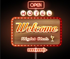 Creative neon advertising sign vector 09