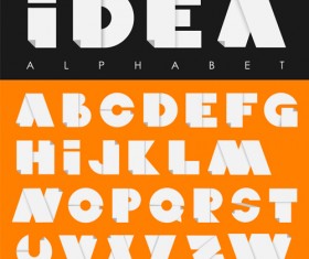 Creative paper alphabet vector material 01