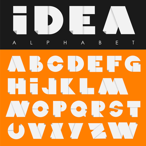 Creative paper alphabet vector material 01